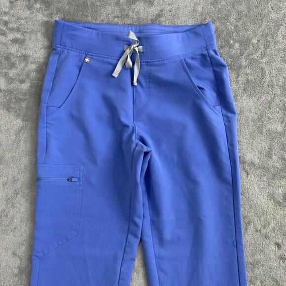 Figs Scrub Pants Womens XS Tall Zamora Jogger Nurse Workwear Capri Blue Medical - Picture 9 of 16